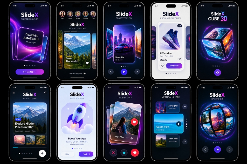SlideX 10 Templates Showcase Grid - Click to Open Live Website